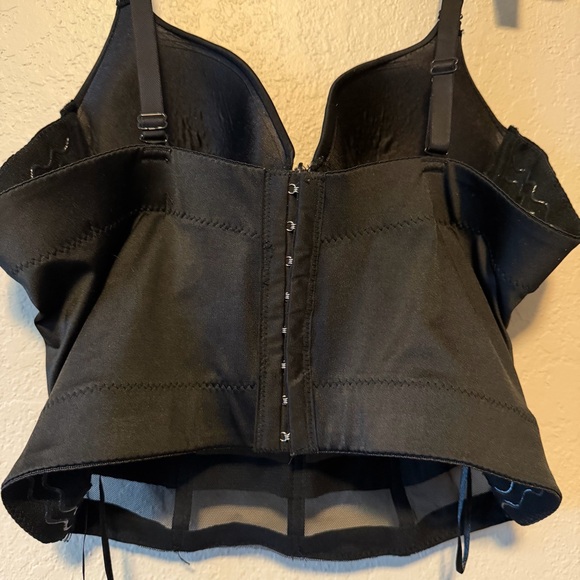 Cleo, Women’s Black Sheer Corset Adjustable Strap & Back Bustier Top, Size L - Picture 5 of 9